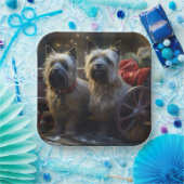 Cairn Terrier Snowy Sleigh Weihnachtsdekor Pappteller (Party)