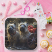 Cairn Terrier Snowy Sleigh Weihnachtsdekor Pappteller (Party)
