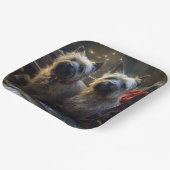 Cairn Terrier Snowy Sleigh Weihnachtsdekor Pappteller (Gewinkelt)