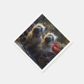 Cairn Terrier Snowy Sleigh Weihnachtsdekor Serviette (Ecke)