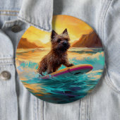 Cairn Terrier Strand Surfen Malerei Button (Beispiel)