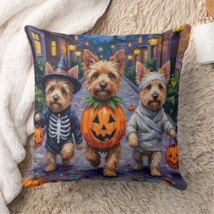 Cairn Terrier Süßigkeitenbetteln Halloween Kostüme Kissen