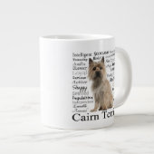 Cairn Terrier Tracks Jumbo Tasse (Vorderseite Rechts)
