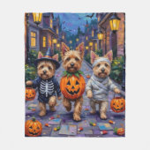 Cairn Terrier Trick-oder-Treating Halloween-Kostüm Fleecedecke (Vorderseite)