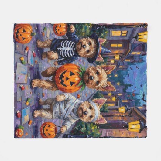 Cairn Terrier Trick-oder-Treating Halloween-Kostüm Fleecedecke (Vorderseite (Horizontal))