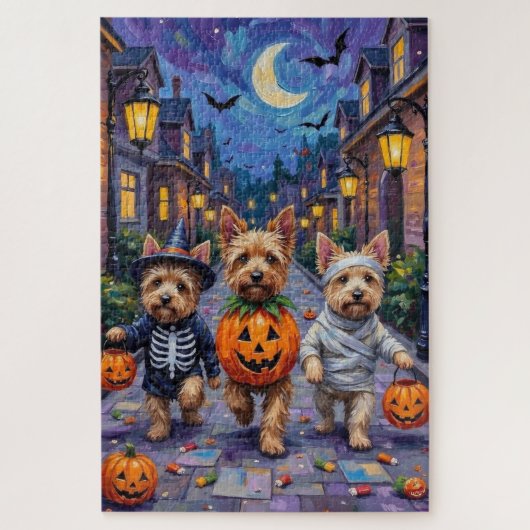 Cairn Terrier Trick-oder-Treating Halloween-Kostüm Puzzle (Vertikal)