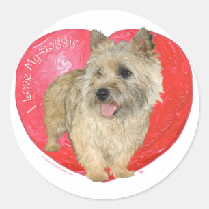 Cairn Terrier Valentinstag Runder Aufkleber