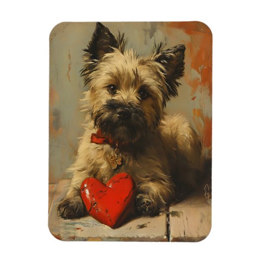 Cairn Terrier Vintag Valentinstag Magnet (Vertikal)