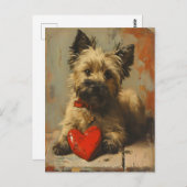 Cairn Terrier Vintag Valentinstag Postkarte (Vorne/Hinten)