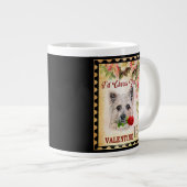 Cairn Terrier Vintager Valentinhund mit Rose Jumbo-Tasse (Vorderseite Rechts)