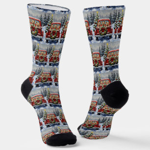 Cairn Terrier Weihnachten Rotes Lastwagen Ferien Socken