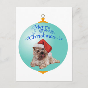 Cairn Terrier Weihnachtsbaumanhänger Feiertagspostkarte