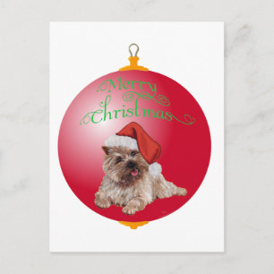 Cairn Terrier Weihnachtsbaumanhänger Feiertagspostkarte