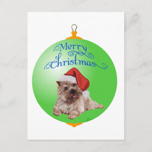 Cairn Terrier Weihnachtsbaumanhänger Feiertagspostkarte