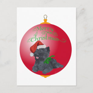 Cairn Terrier Weihnachtsbaumanhänger Feiertagspostkarte