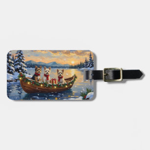 Cairn Terrier Weihnachtsboot Feiertag Gepäckanhänger