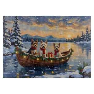 Cairn Terrier Weihnachtsboot Feiertage Schneidebrett