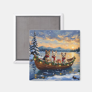 Cairn Terrier Weihnachtsboot Urlaub Magnet