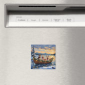 Cairn Terrier Weihnachtsboot Urlaub Magnet (In Situ (Geschirrspüler))