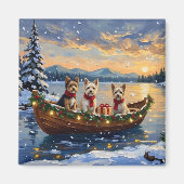 Cairn Terrier Weihnachtsboot Urlaub Magnet (Vorne)