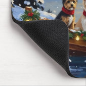 Cairn Terrier Weihnachtsboot Urlaub Mousepad (Ecke)