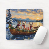 Cairn Terrier Weihnachtsboot Urlaub Mousepad (Mit Mouse)