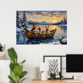 Cairn Terrier Weihnachtsboot Urlaub Poster (Heimbüro)