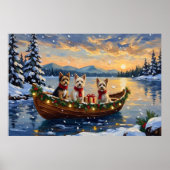 Cairn Terrier Weihnachtsboot Urlaub Poster (Vorne)