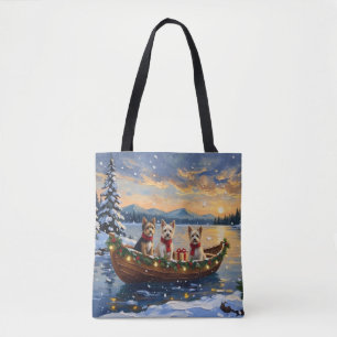 Cairn Terrier Weihnachtsboot Urlaub Tasche
