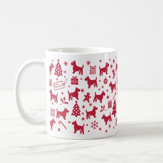 Cairn Terrier Weihnachtsdesign Kaffeetasse (Links)