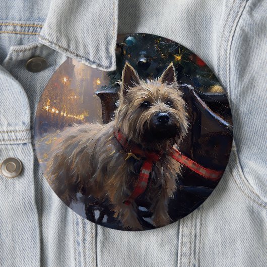Cairn Terrier Weihnachtsfeiertage Button (Beispiel)