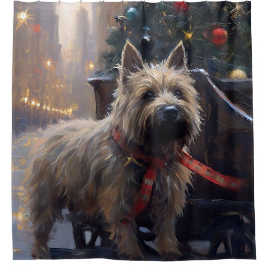 Cairn Terrier Weihnachtsfeiertage Duschvorhang (Vorderseite)