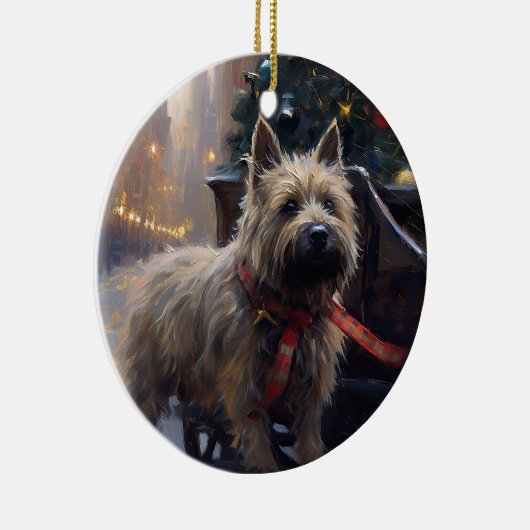 Cairn Terrier Weihnachtsfeiertage Keramik Ornament (Rechts)