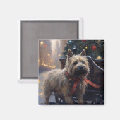 Cairn Terrier Weihnachtsfeiertage Magnet (Vorderseite/Rückseite)