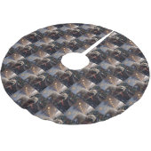 Cairn Terrier Weihnachtsfeiertage Polyester Weihnachtsbaumdecke (Schrägansicht)