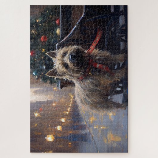 Cairn Terrier Weihnachtsfeiertage Puzzle (Vertikal)