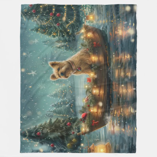 Cairn Terrier Weihnachtsfest Fleecedecke (Vorderseite)
