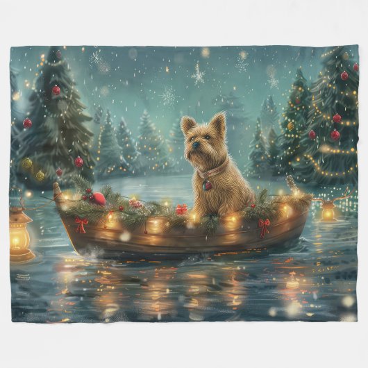 Cairn Terrier Weihnachtsfest Fleecedecke (Vorderseite (Horizontal))