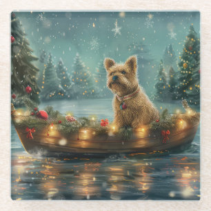 Cairn Terrier Weihnachtsfest Glasuntersetzer
