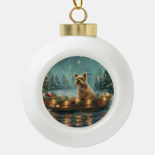 Cairn Terrier Weihnachtsfest Keramik Kugel-Ornament (Vorderseite)