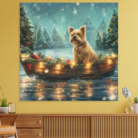 Cairn Terrier Weihnachtsfest Leinwanddruck (Insitu (Wohnzimmer))