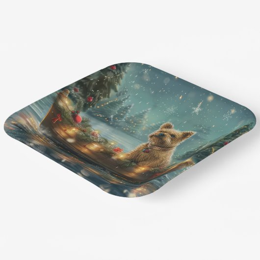 Cairn Terrier Weihnachtsfest Pappteller (Gewinkelt)