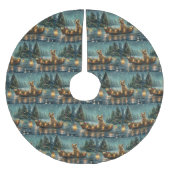 Cairn Terrier Weihnachtsfest Polyester Weihnachtsbaumdecke (Vorderseite)