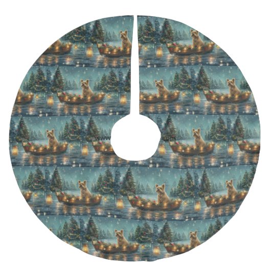 Cairn Terrier Weihnachtsfest Polyester Weihnachtsbaumdecke (Vorderseite)