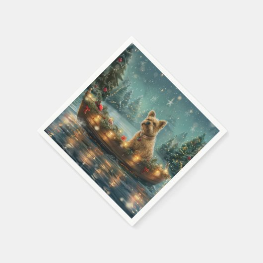 Cairn Terrier Weihnachtsfest Serviette (Ecke)