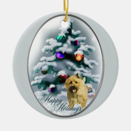 Cairn Terrier Weihnachtsgeschenke Keramik Ornament (Vorne)