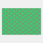 Cairn Terrier Weihnachtshund & Grüne Bow 3 Farben Geschenkpapier Set (Vorderseite 3)