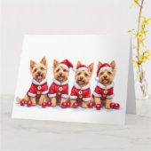 Cairn Terrier Weihnachtskleid Santa Hut Karte (Gelbe Blume)