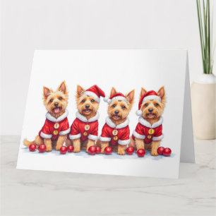 Cairn Terrier Weihnachtskleid Santa Hut Karte