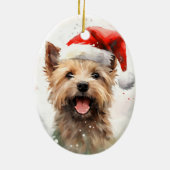 Cairn Terrier Weihnachtsmalerei Keramik Ornament (Hinten)